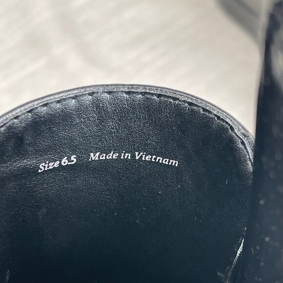 Dolce Vita Black Leather Slingback Loafers Square Toe Penny Minimalist Women 6.5 - Picture 7 of 8